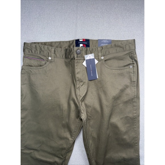 Tommy Hilfiger Other - Tommy Hilfiger Mens Sz 34x30 Flex Straight Leg Stretch Logo Green 5 Pocket Pants